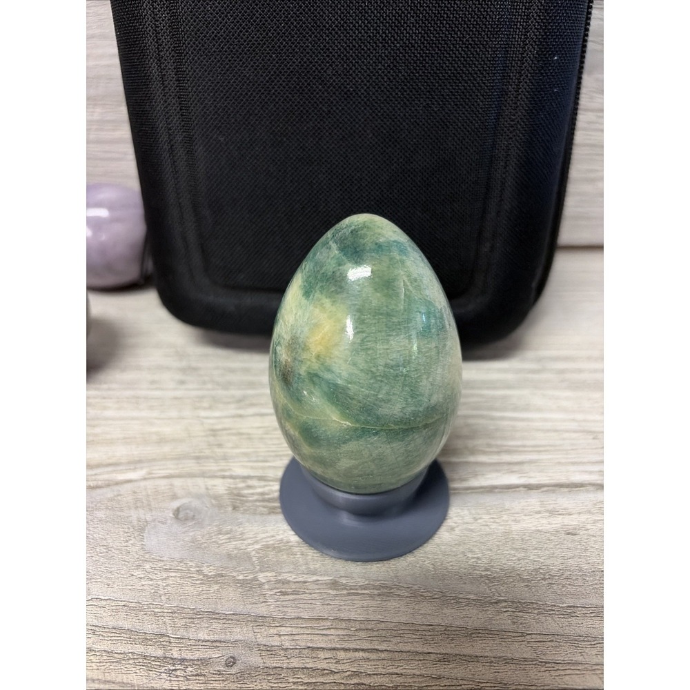Lot Of 6 Eggs Stone Marble Alabaster Granite Multi Color (e8-01) - Picture 3 of 16